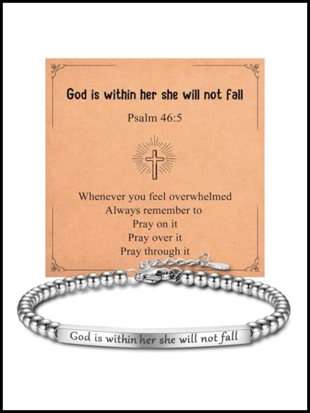 Christian Inspirational Bible Verse Bracelet Stainless Steel Adjustable